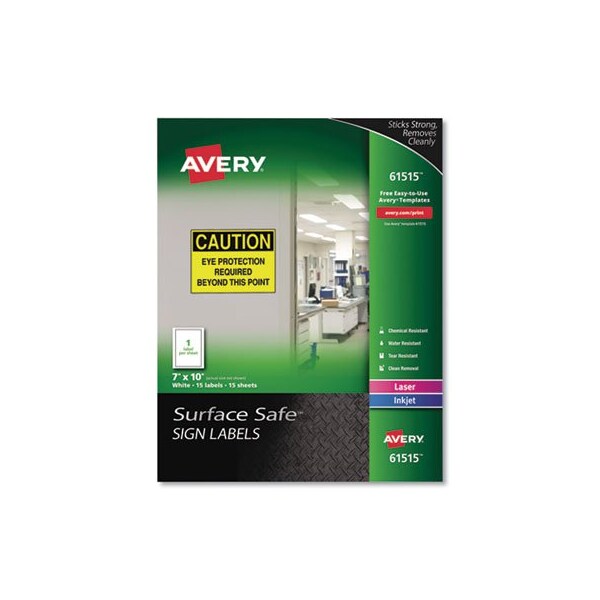 Avery Dennison LABEL, SS SIGN, 7X10, 15, WH 61515 - main